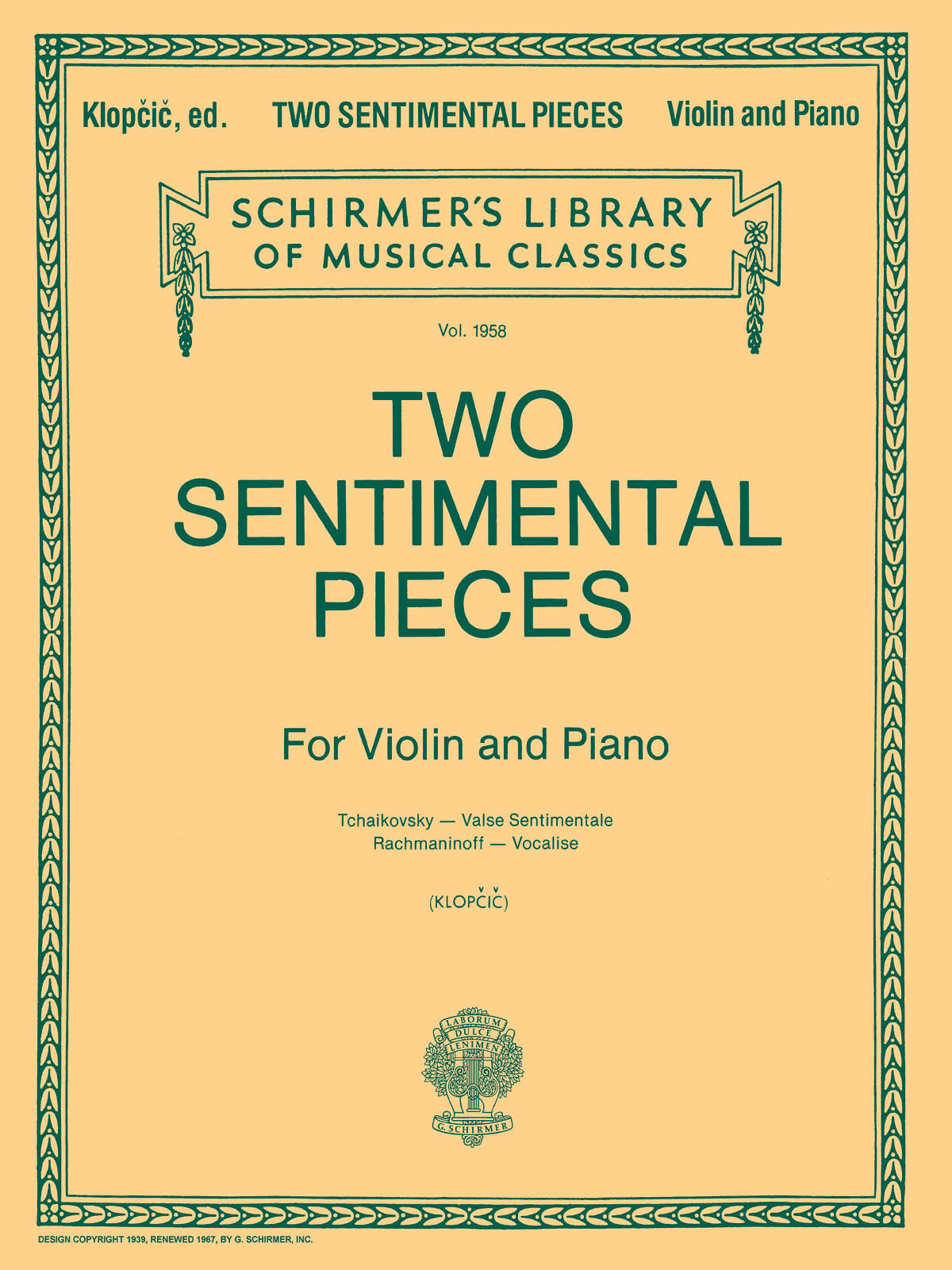 SCHIRMER 2 Sentimental Pieces
