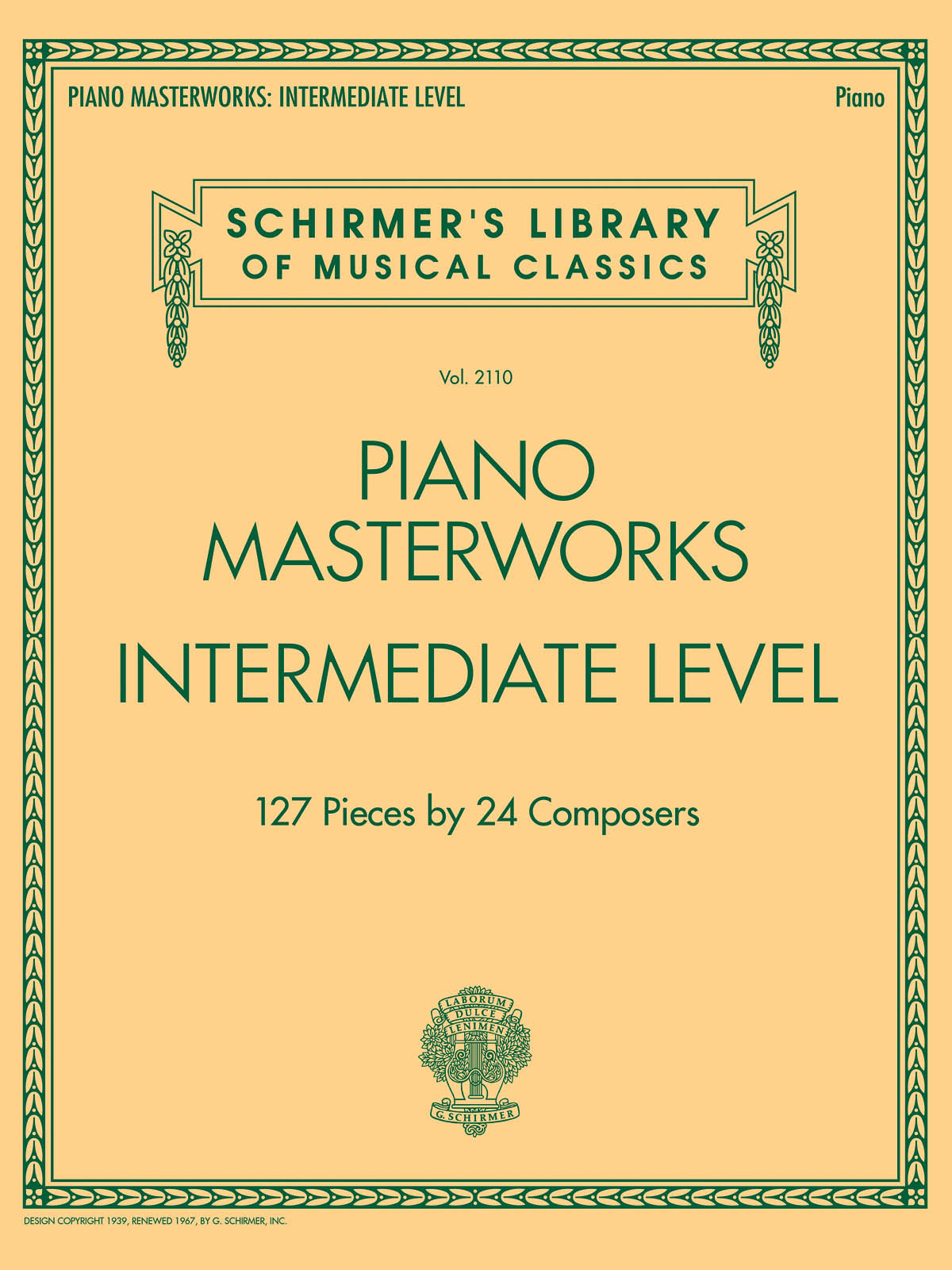 SCHIRMER Piano Masterworks - Intermediate Level