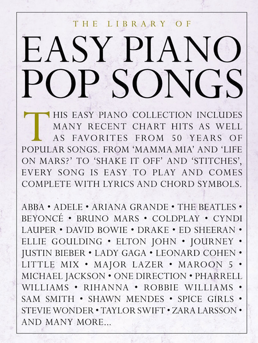 MUSIC SALES The Library Of Easy Piano Pop Songs