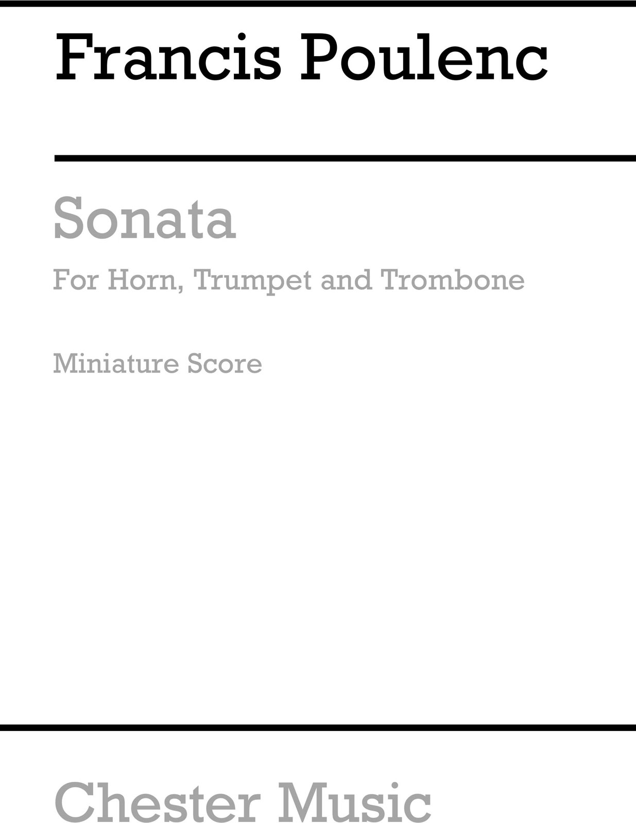 CHESTER MUSIC Sonata For Horn, Trumpet And Trombone