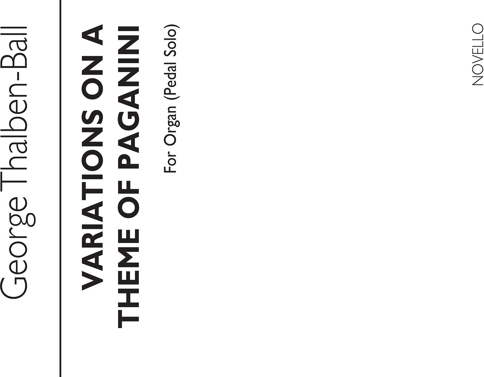 NOVELLO Variations On A Theme By Paganini For Organ Pedals