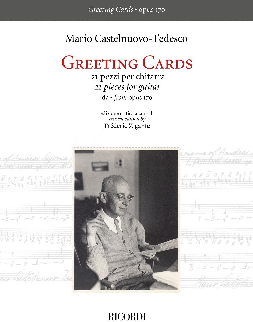 RICORDI Greeting Cards - 21 pezzi per chitarra
