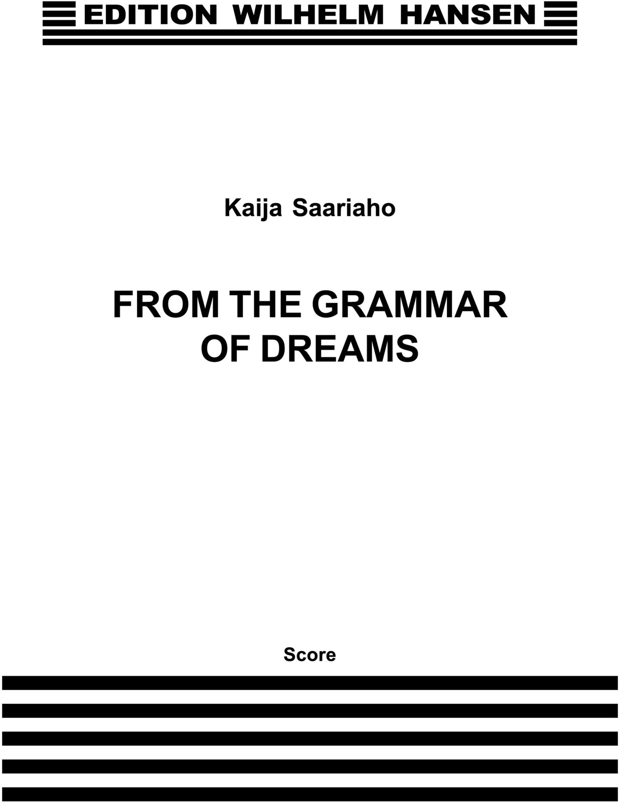 WILHELM HANSEN From The Grammar Of Dreams