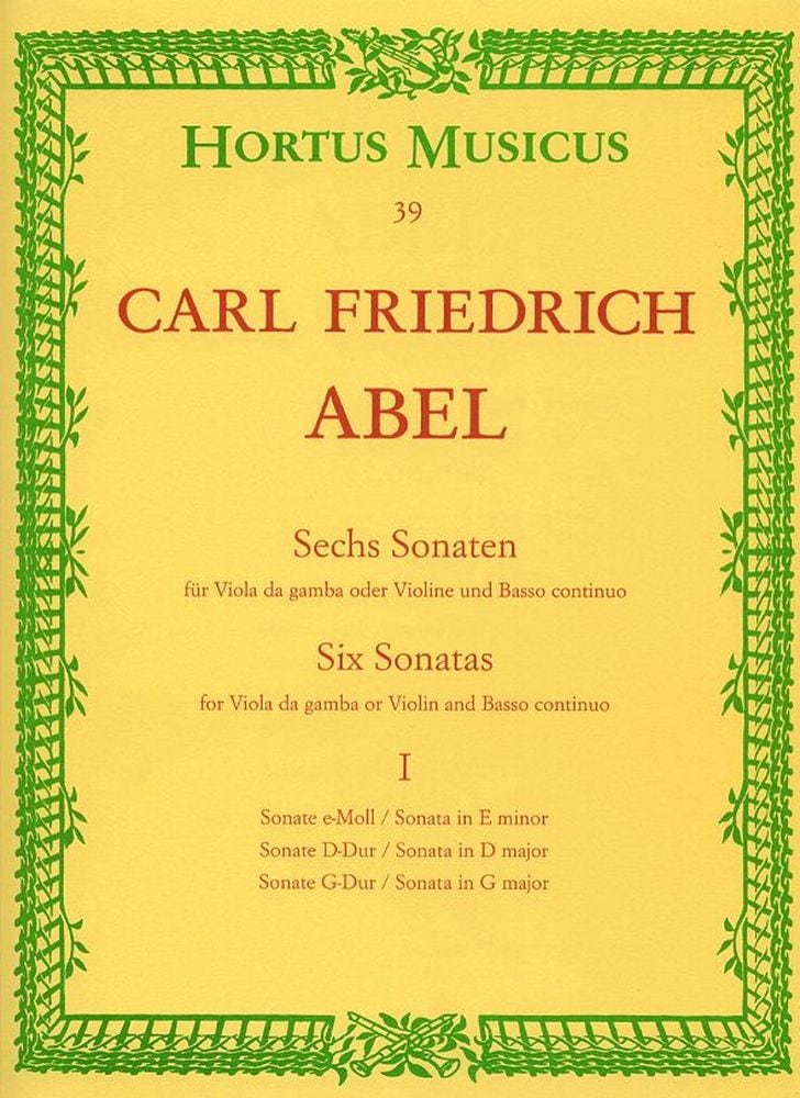 BARENREITER ABEL KARL FRIEDRICH - 6 SONATES VOL.1 - VIOLE DE GAMBE OU VIOLON OU FLUTE, BASSE CONTINUE