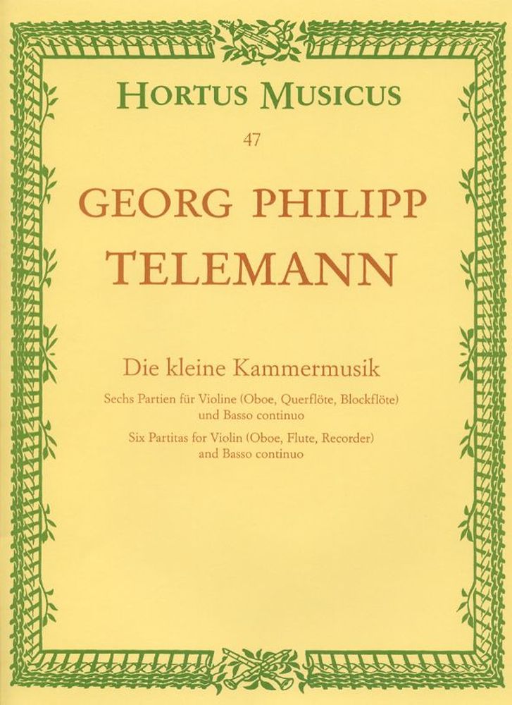 BARENREITER Telemann G.P. - Die Kleine Kammermusik, 6 Pitas