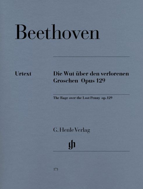HENLE VERLAG BEETHOVEN L.V. - ALLA INGHARESE QUASI UN CAPRICCIO G MAJOR OP. 129 [THE RAGE OVER THE LOST PENNY]