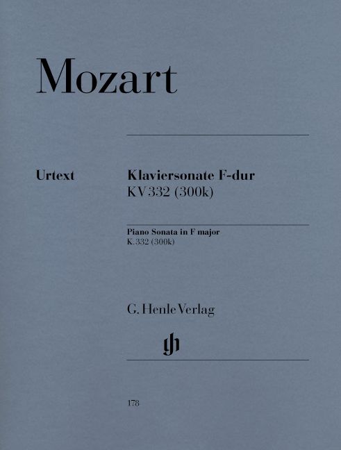 HENLE VERLAG MOZART W.A. - PIANO SONATA F MAJOR K. 332 (300K)