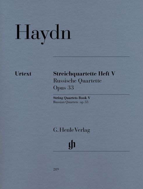 HENLE VERLAG HAYDN J. - STRING QUARTETS VOLUME V, OP. 33 [RUSSIAN QUARTETS]
