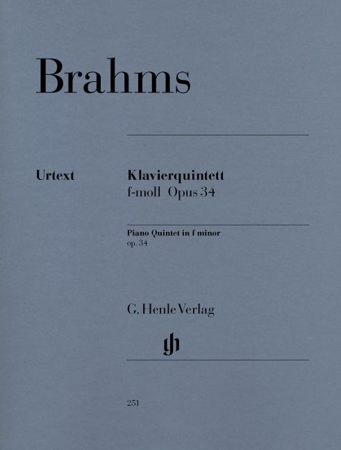 HENLE VERLAG BRAHMS J. - PIANO QUINTET F MINOR OP. 34