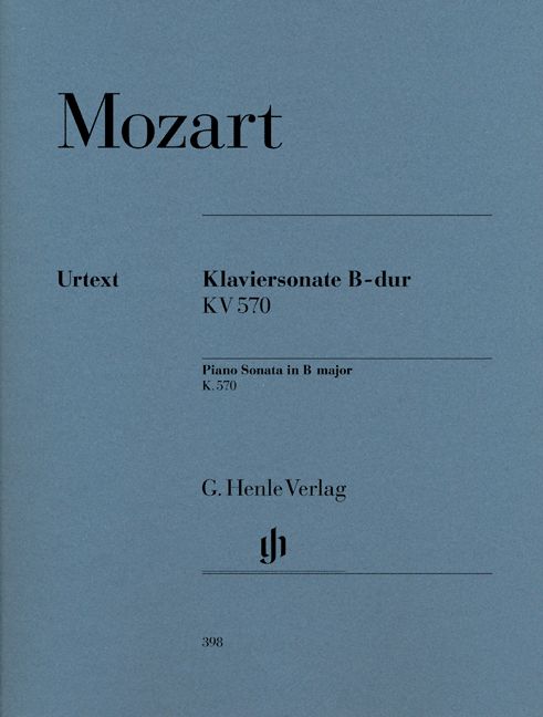 HENLE VERLAG MOZART W.A. - PIANO SONATA B FLAT MAJOR K. 570