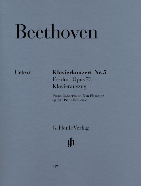 HENLE VERLAG BEETHOVEN L.V. - CONCERTO FOR PIANO AND ORCHESTRA NO. 5 E FLAT MAJOR OP. 73