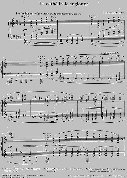 Partitions Debussy C. La Cathedrale Engloutie (Piano seul)