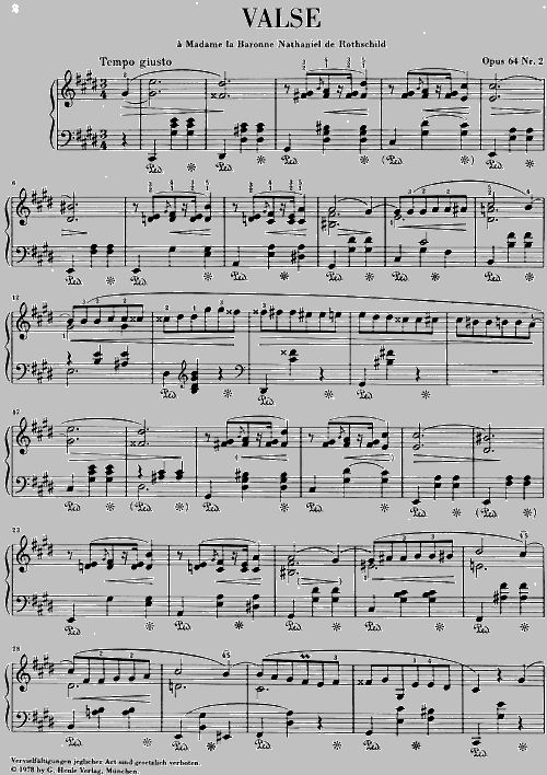 Partitions Chopin F. Waltz C Sharp Minor Op. 64,2 (Piano seul)