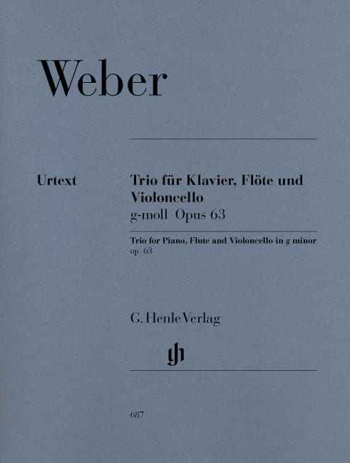 HENLE VERLAG WEBER C.M.V. - TRIO G MINOR OP. 63 FOR PIANO, FLUTE AND VIOLONCELLO