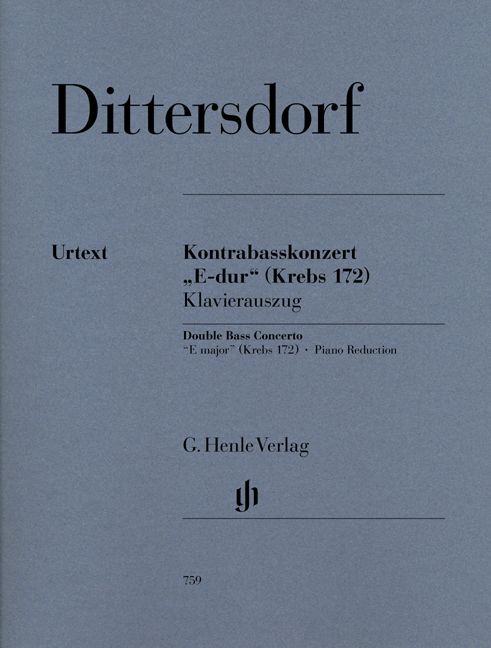 HENLE VERLAG DITTERSDORF C.D.V. - DOUBLE BASS CONCERTO IN 