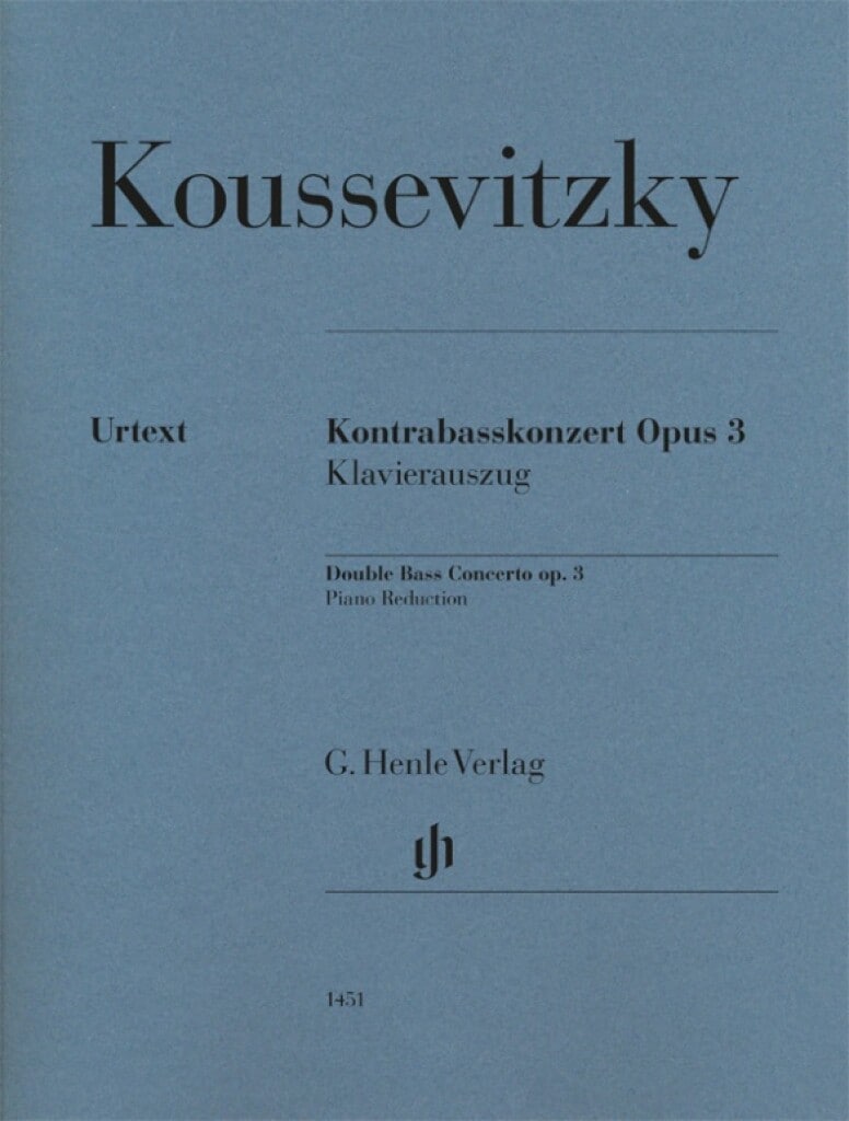 HENLE VERLAG KOUSSEVITSKY S. - CONCERTO OP.3 - CONTREBASSE & PIANO