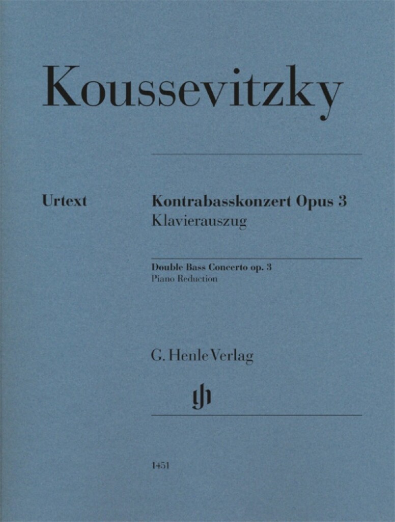 HENLE VERLAG KOUSSEVITSKY S. - CONCERTO OP.3 - CONTREBASSE & PIANO