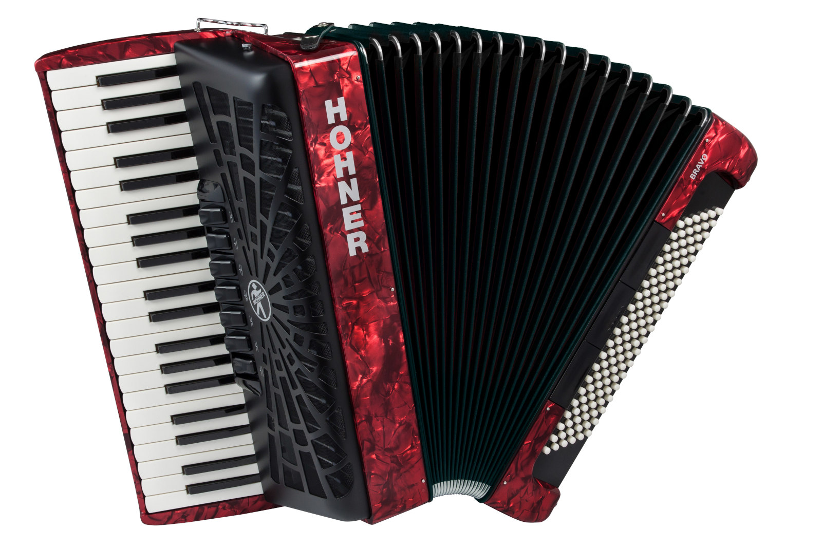 HOHNER ACORDEN CROMTICO PIANO KEY BRAVO III 120 RED 
