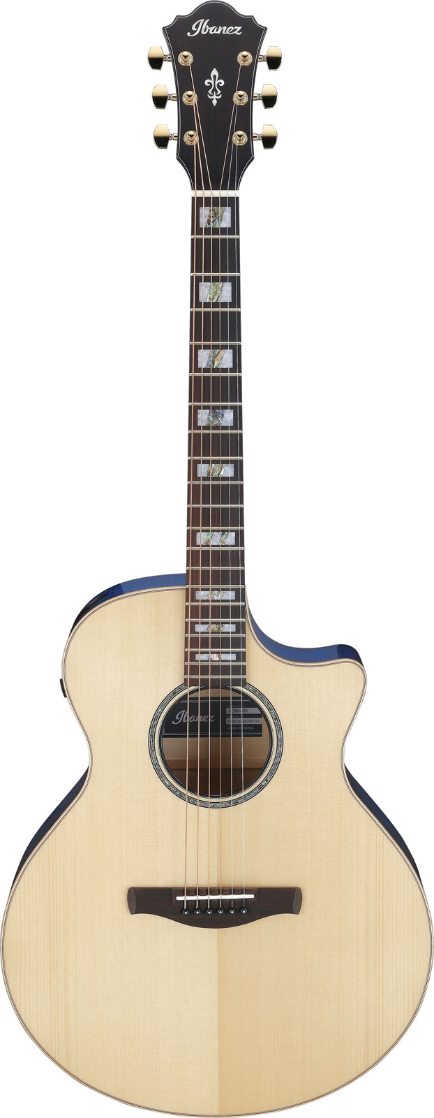IBANEZ Ae390-Nta Natural Top, Aqua Blue Body