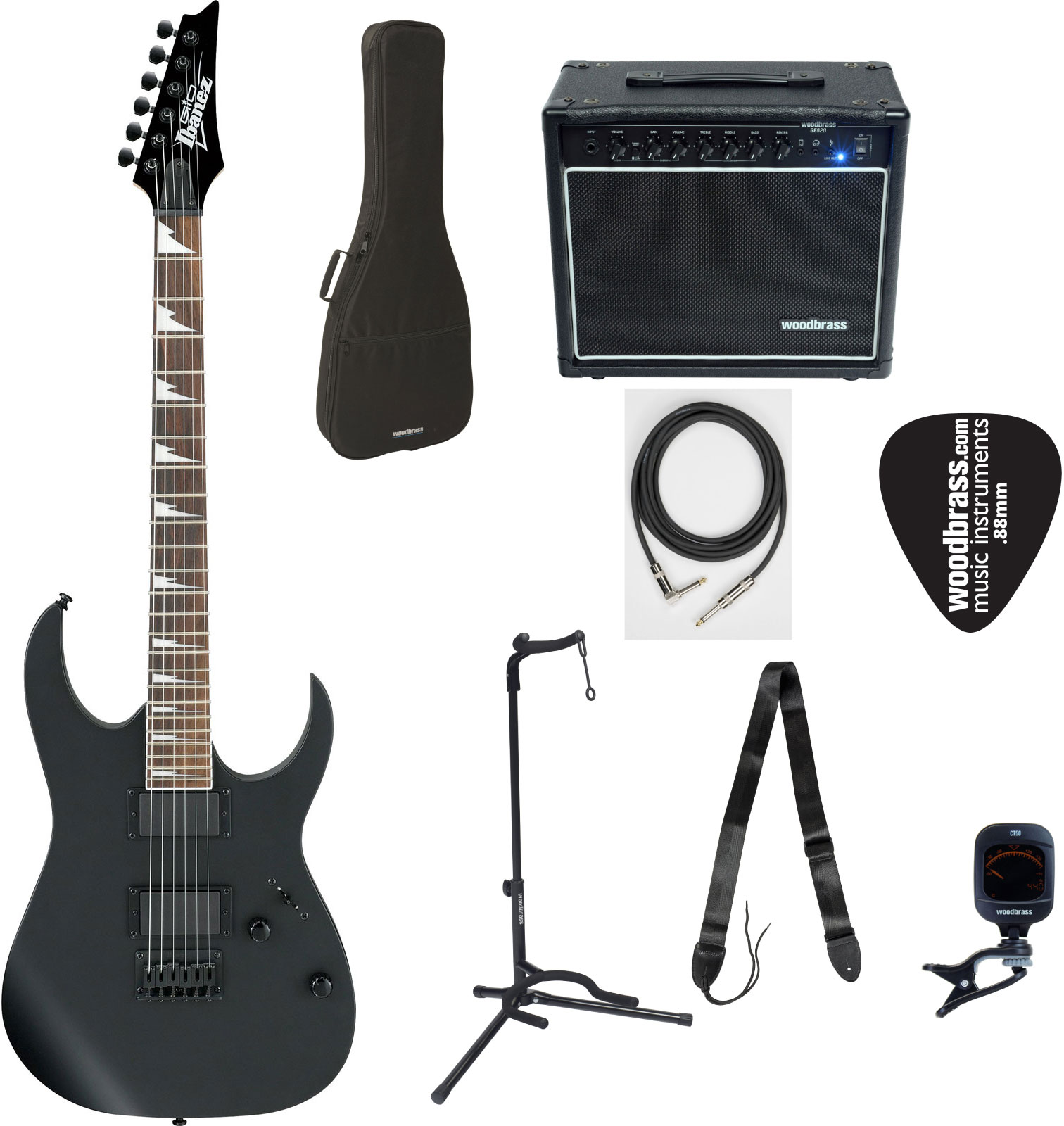 IBANEZ Pack Complet GRG121DX-bkf-black Flat Gio