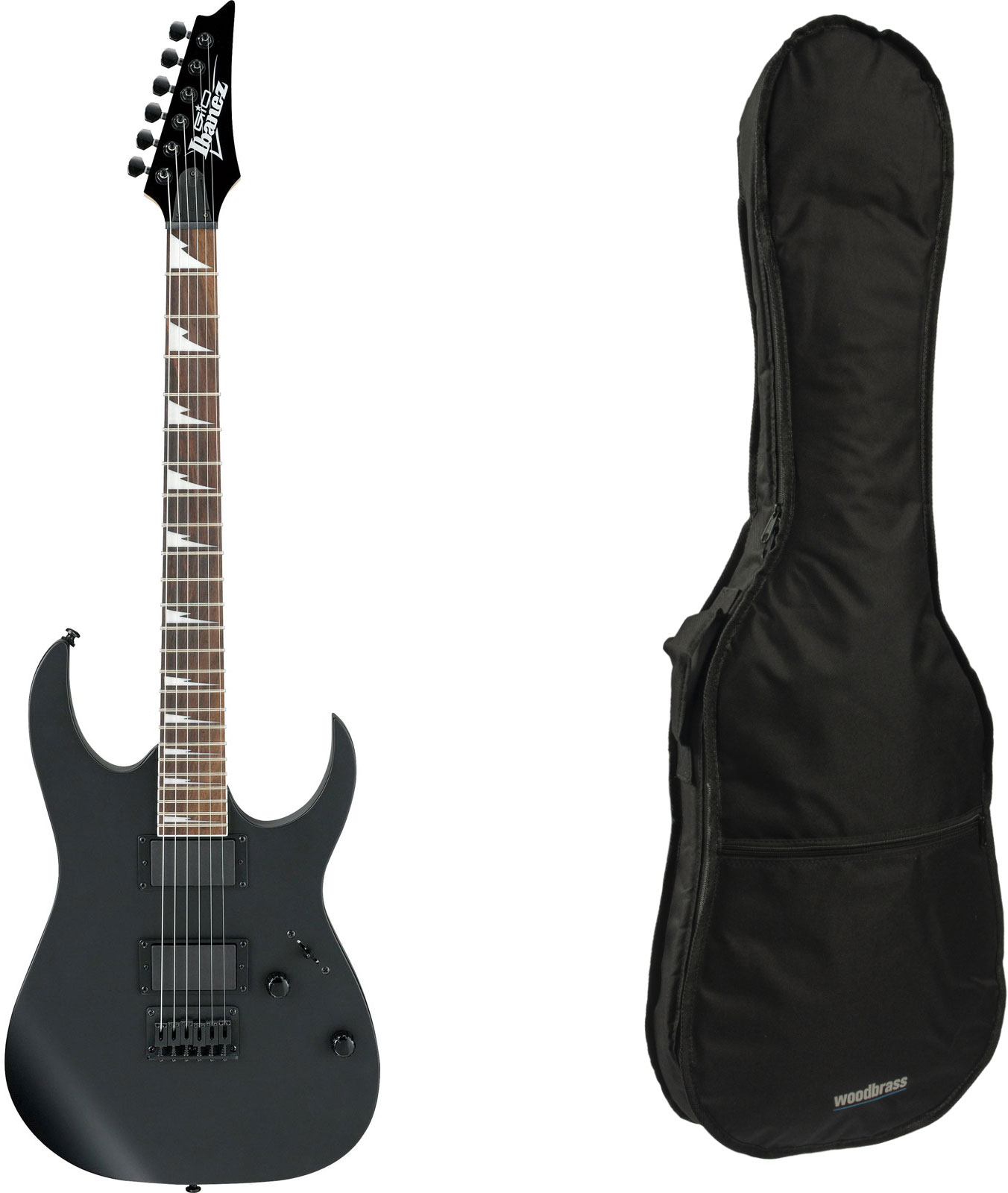 IBANEZ Pack Grg121Dx-Bkf-Black Flat Gio + Gigbag