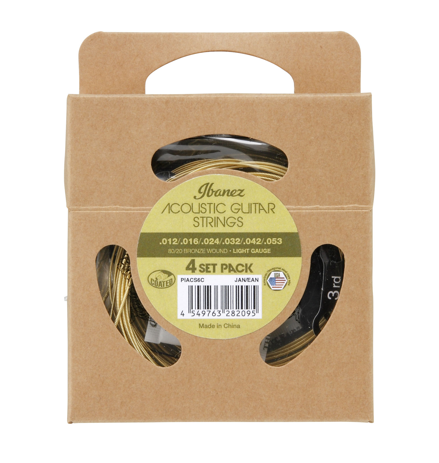 IBANEZ PIACS6c Pack de 4 80/20 Bronze Wound Light 12-53