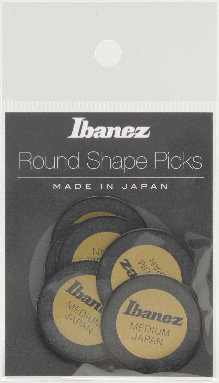 Ibanez Pick Round Shape Ppa1m-bk Black X6