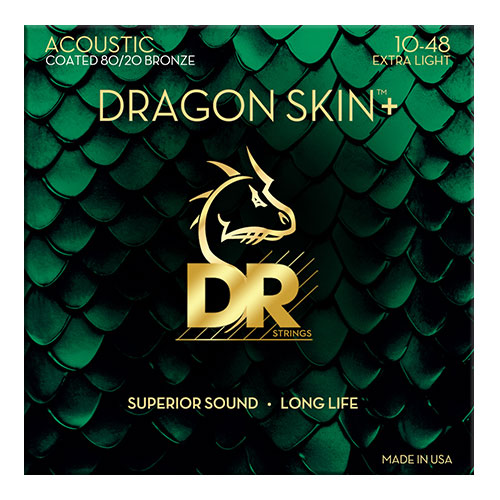 DR STRINGS 10-48 DRAGON SKIN+ COATED 80/20 EXTRA LIGHT