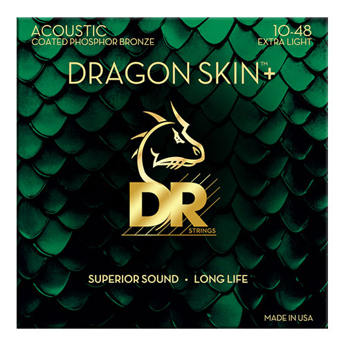 DR STRINGS 10-48 Dragon Skin+ Coated Phospore Bronze Extra Light