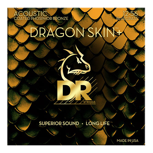 DR STRINGS 12-56 Dragon Skin+ Coated Phospore Bronze Bluegrass