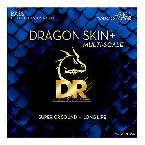 DR STRINGS 45-105, Multi-Scale Dragon Skin+ Coated Medium Tapered