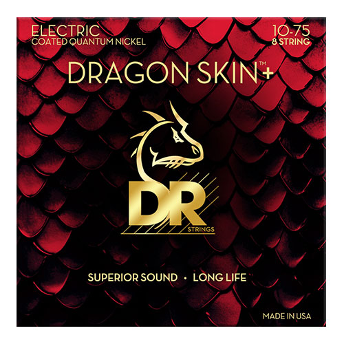 DR STRINGS 10-75 DRAGON SKIN+ COATED 8 STRING MEDIUM