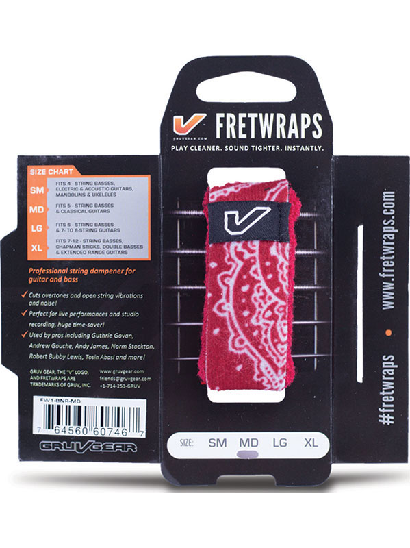 GRUVGEAR FretWraps, Red Bandana - Extra Large