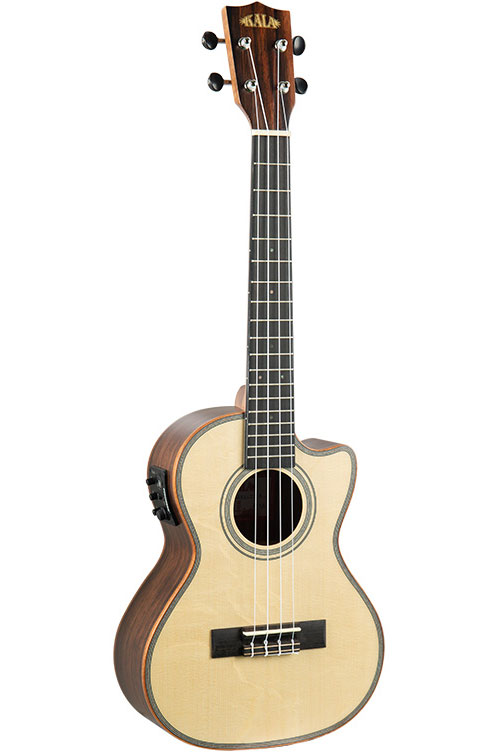 KALA Solid Spruce Top/Ebony Tenor CW EQ + Housse