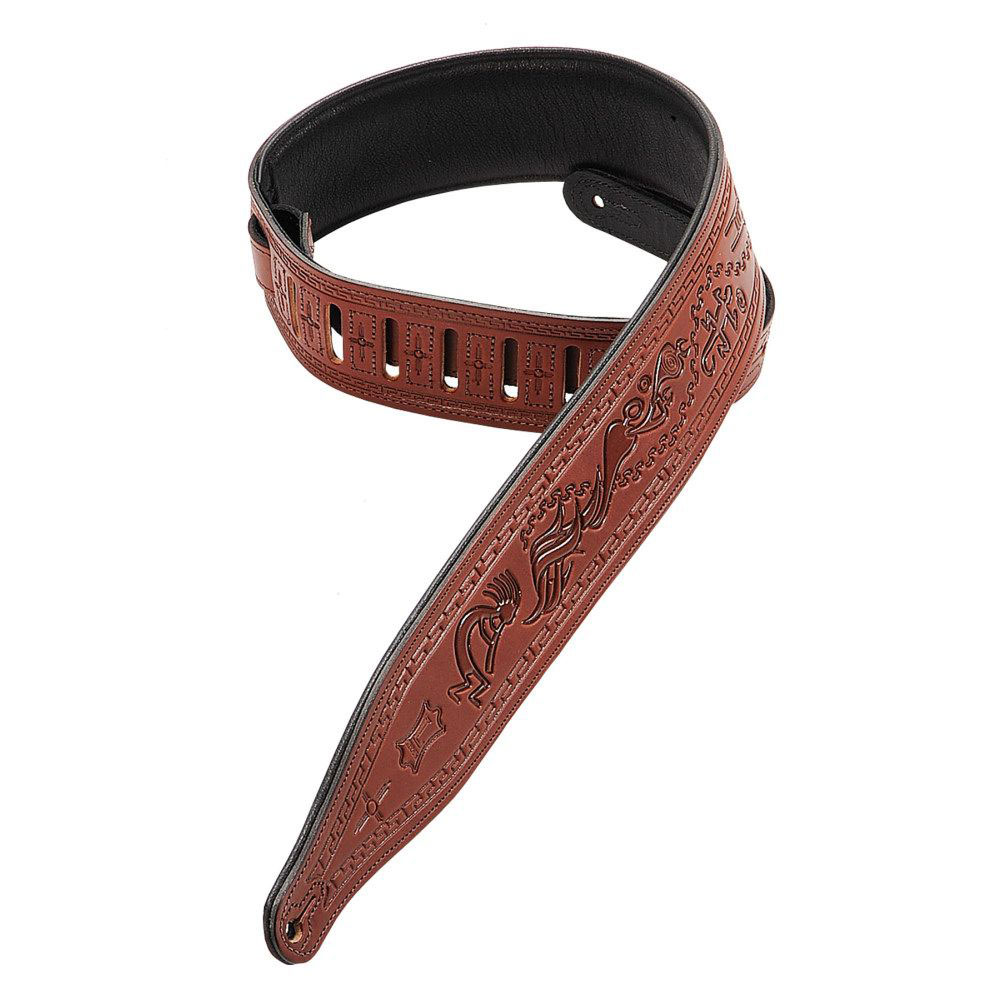 LEVYS 6,4 Cm Cuir Grave Kokopelli Walnut