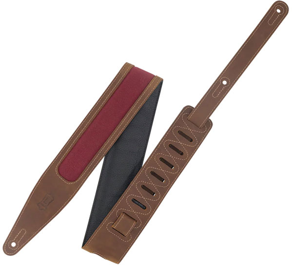LEVYS THE VOYAGE PRO - CRAZY HORSE LEATHER STRAP WITH WAX CANVAS WINDOW - BROWN-BURGUNDY