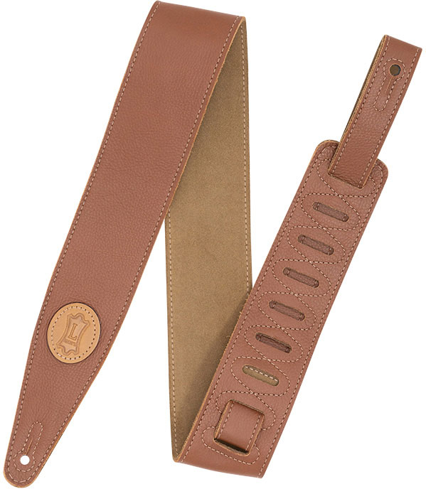 LEVYS LEATHER STRAP WITH COLORED SUEDE BACK, 6,35 CM - TAN-SAND