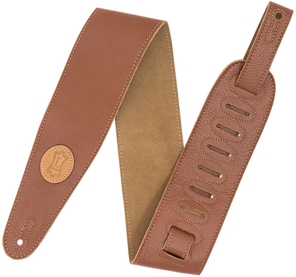 LEVYS LEATHER STRAP WITH COLORED SUEDE BACK, 7,6 CM - TAN-SAND