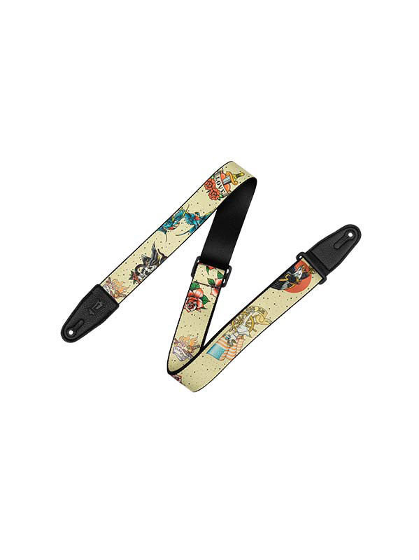 LEVYS TATTOO SERIES - 5 CM, POLYESTER, LEATHER TIP, WITH TATTOO MOTIFS - DESIGN 005