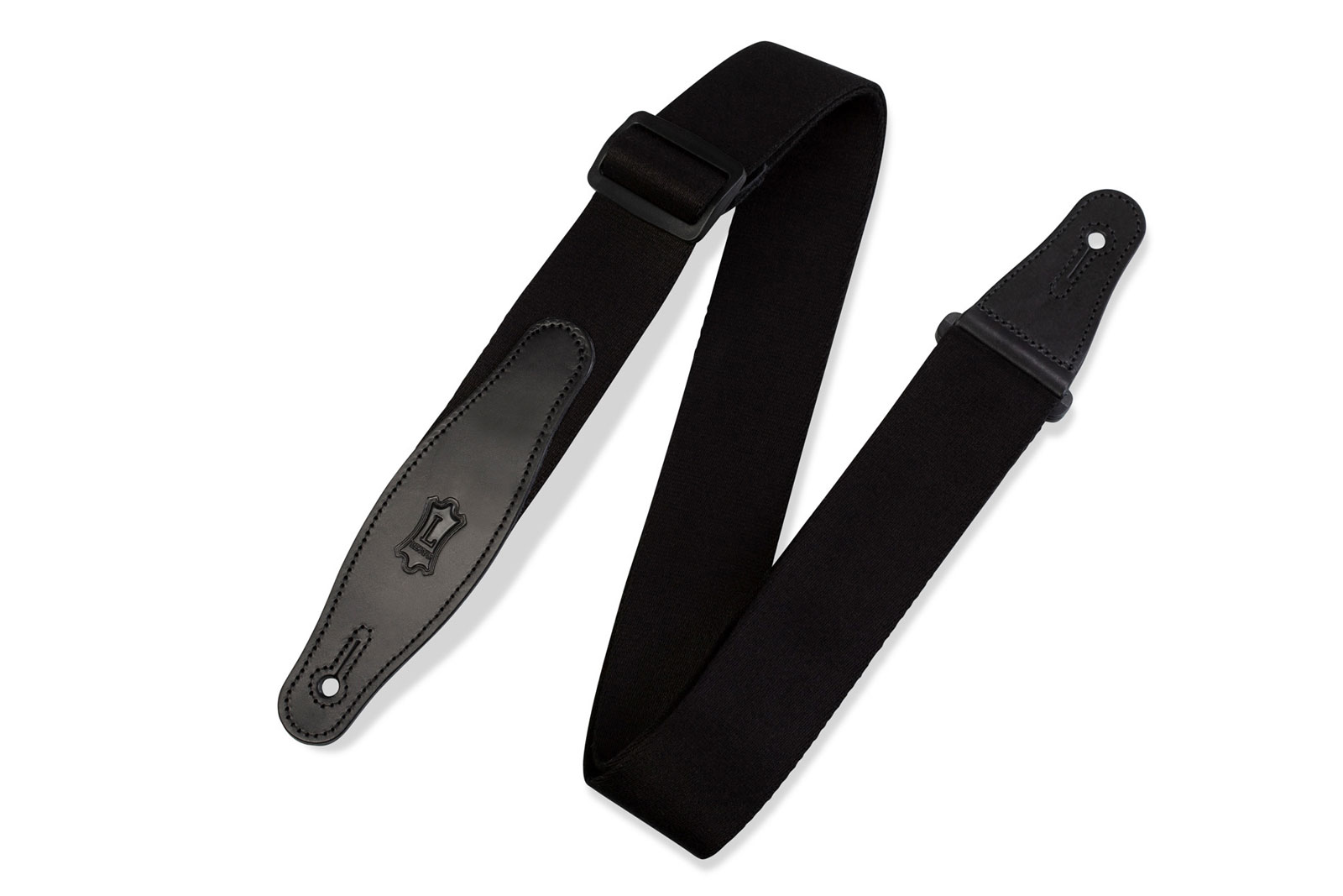 LEVYS 5 CM IN RAYON WITH BLACK LEATHER ENDS