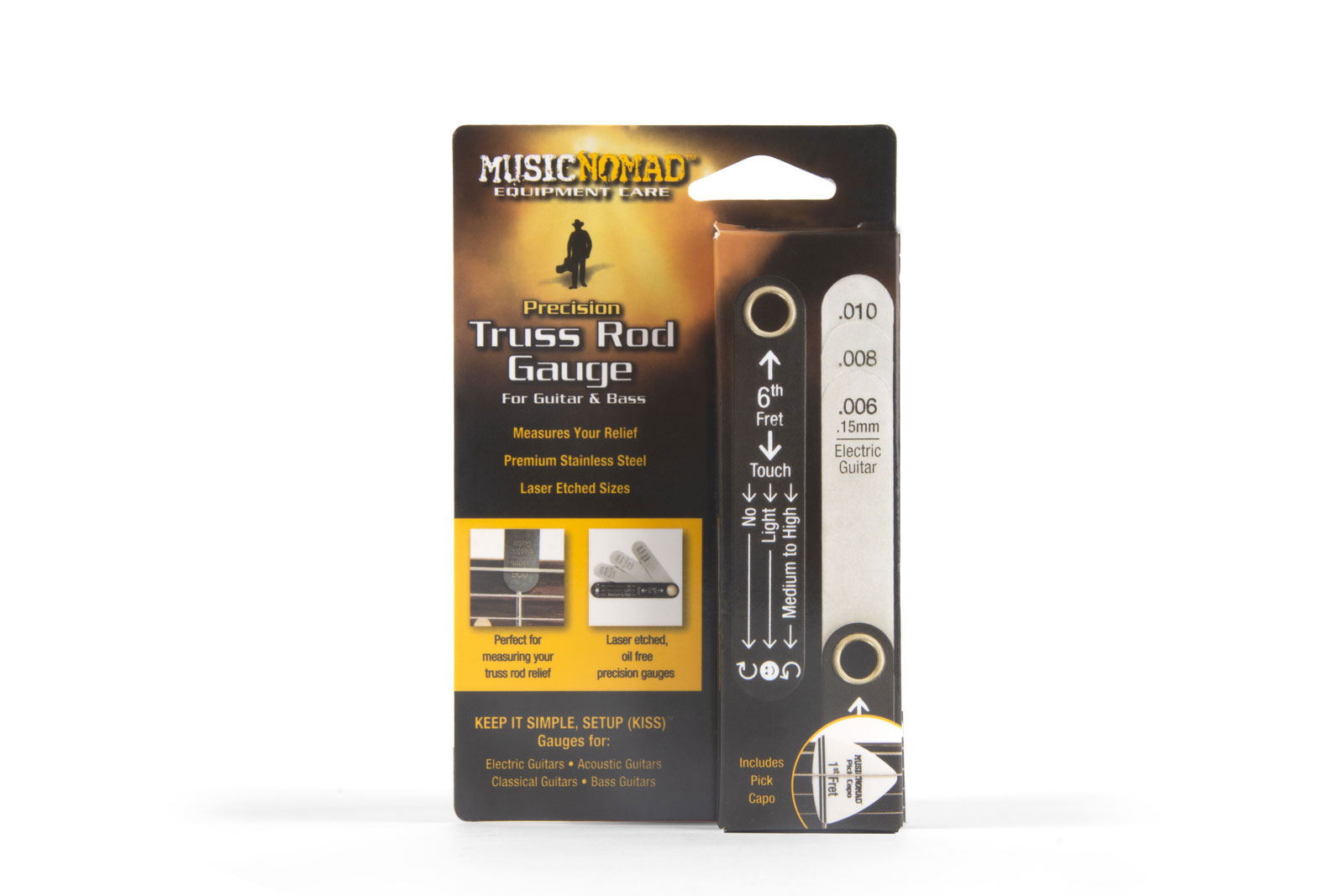MUSICNOMAD MN600 PRECISION TRUSS ROD GAUGE W/ PICK CAPO
