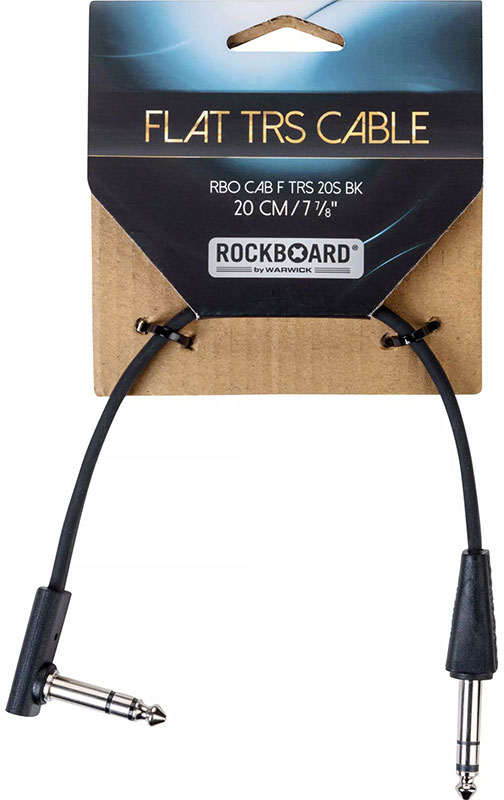 ROCKBOARD Flat Trs Cable 20 Cm, Angled/Straight - Black