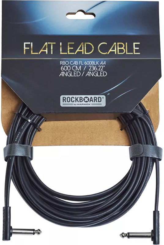 ROCKBOARD Flat Instrument Cable, 6 M, Angled/Angled - Black