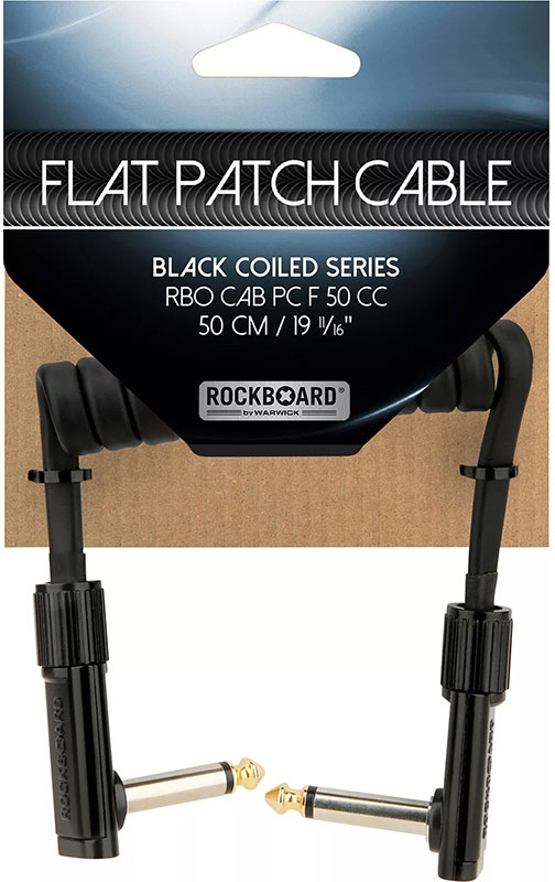 ROCKBOARD Flat Patch Coiled Cable - 1,97 To 19,69 Inch - Black
