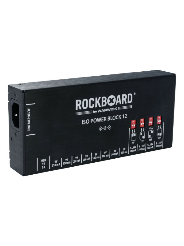 ROCKBOARD POWER BLOCK ISO V12 IEC, 9 À 18V, 100/230 VOLT