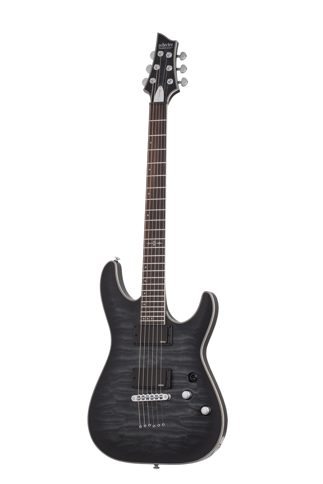 SCHECTER C-1 Platinum See Thru Black Satin
