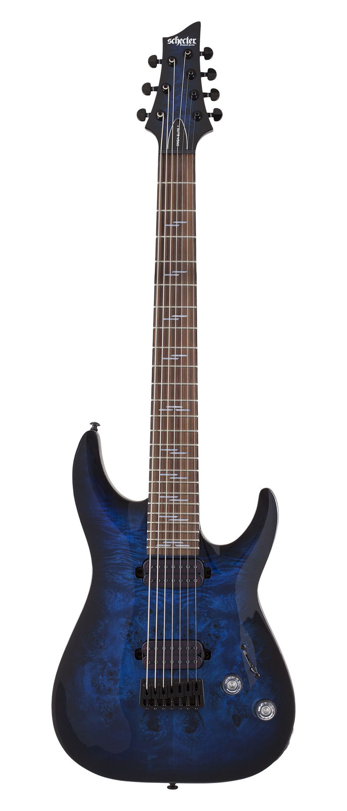 SCHECTER Omen 7 Elite See Thru Blue Burst