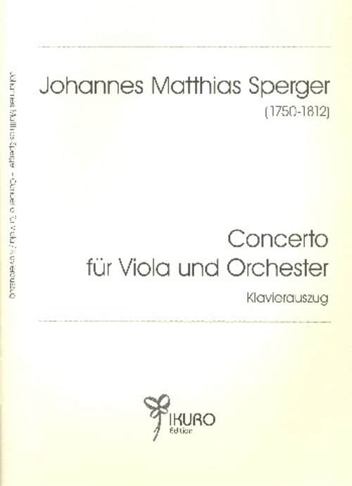 GRAHL & NIKLAS SPERGER J.M. - CONCERTO FUR VIOLA UND ORCHESTER - ALTO & PIANO
