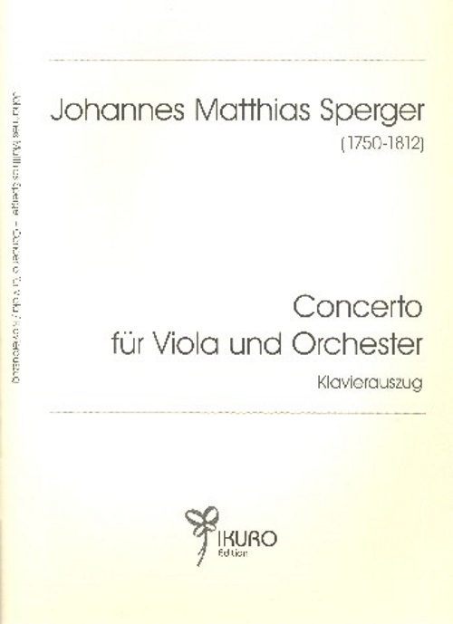 GRAHL & NICKLAS SPERGER J.M. - CONCERTO FUR VIOLA UND ORCHESTER - ALTO & PIANO