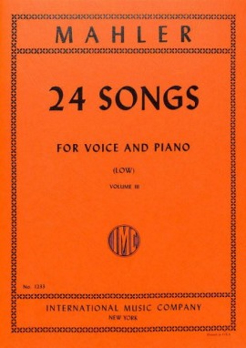 IMC MAHLER GUSTAV - 24 SONGS VOL.3 - LOW VOICE 